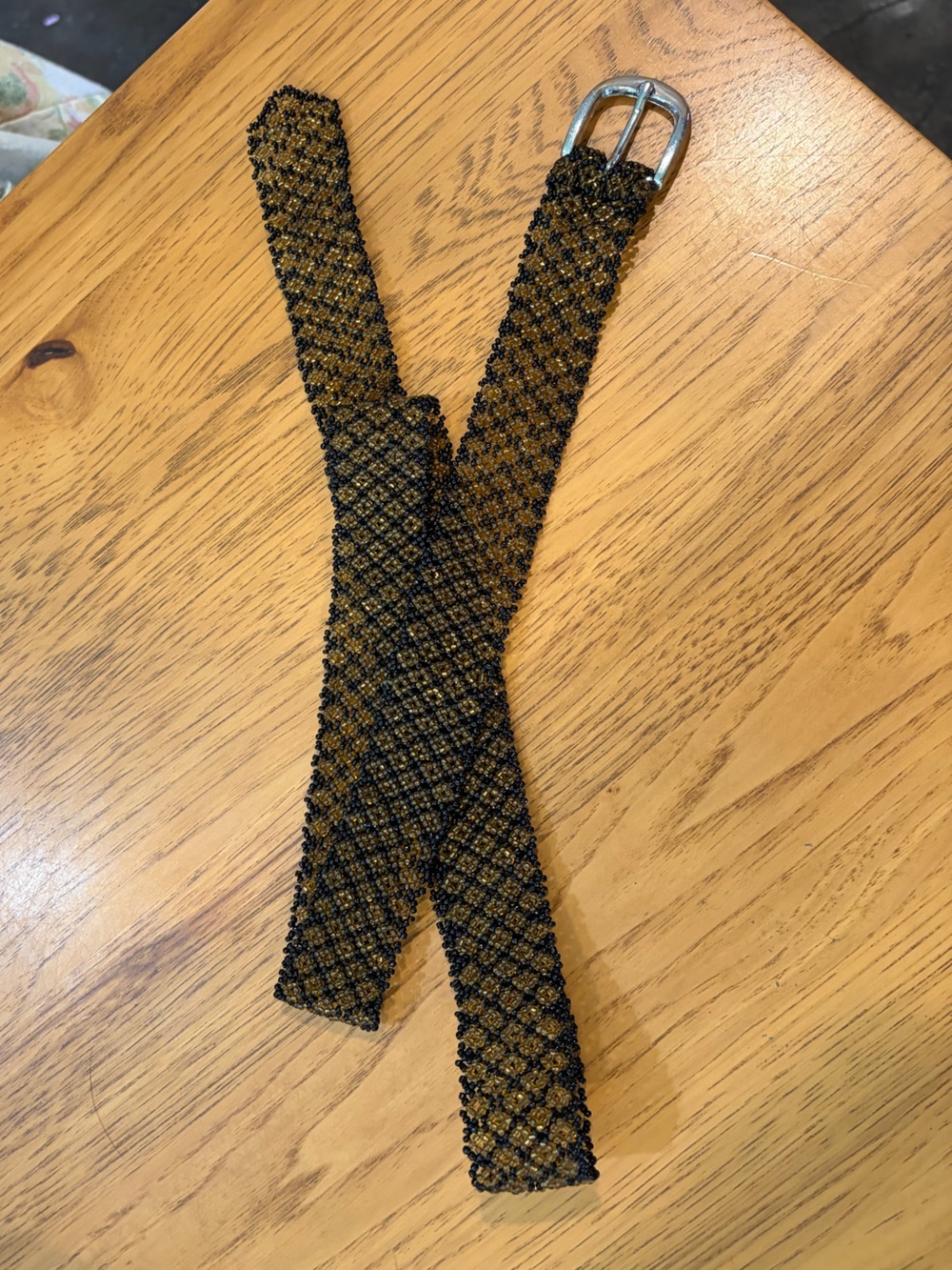 Woven Glass Bead Geometric Belt - Picture 4 of 4